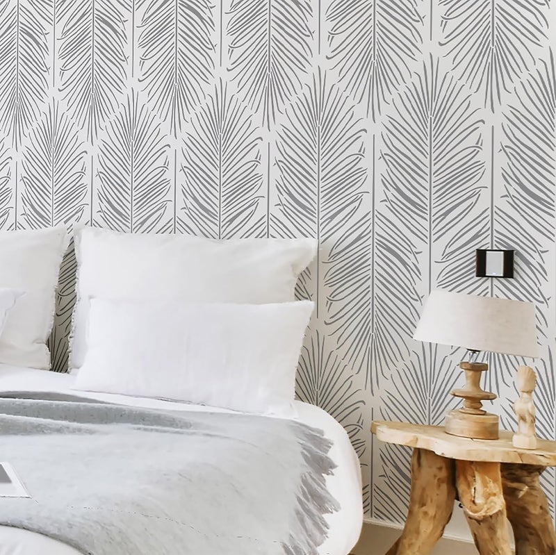 STENCILIT ® Palm Leaves Wall Stencils - 2 Pack 31x13 in Stencil, Modern Wall Stencil for Painting Large Pattern, Palm Frond, Huge Stencil Leaves - Image 2